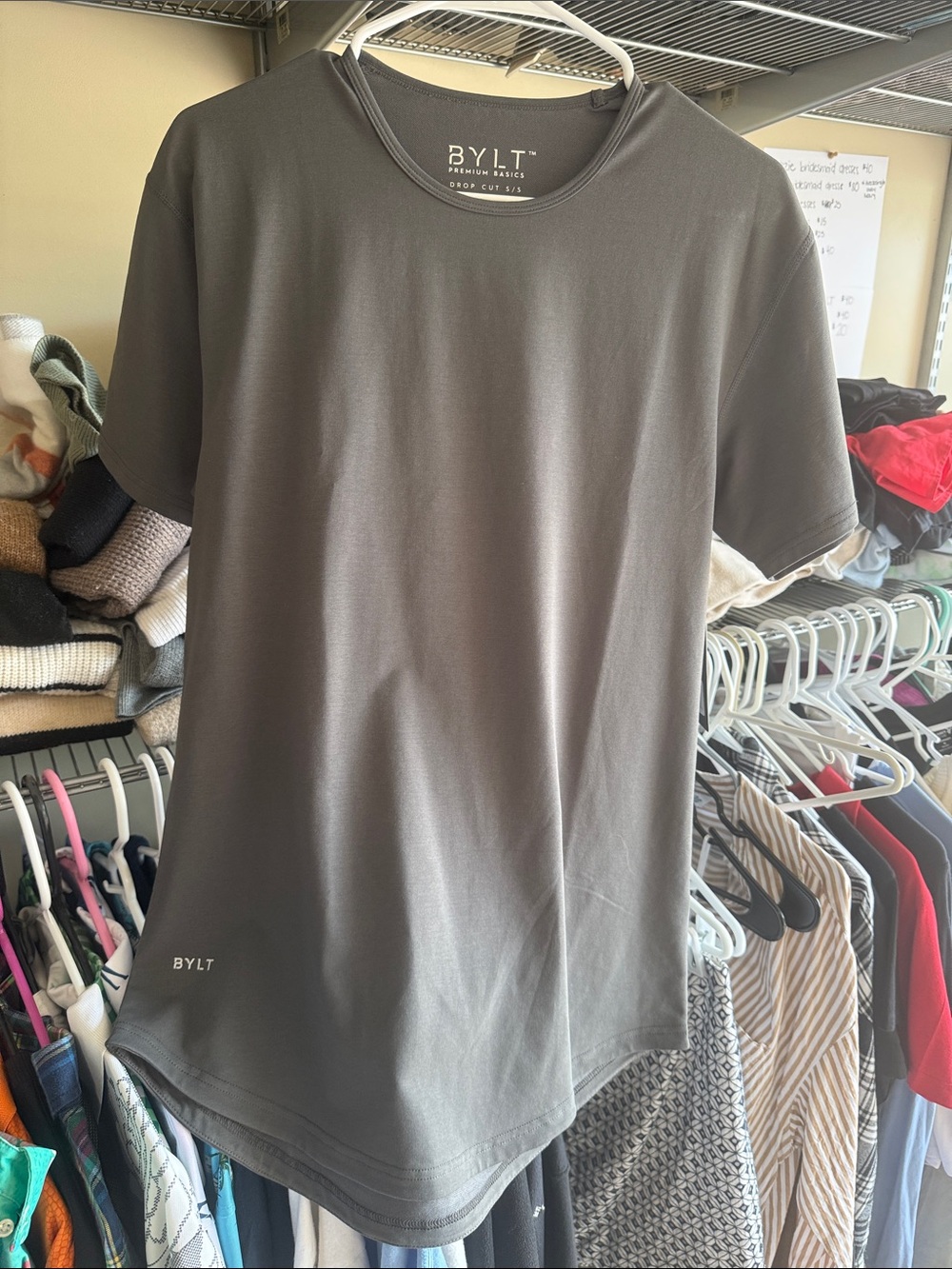BYLT Basics Short Sleeve Crew Neck T-Shirt in Charcoal Gray